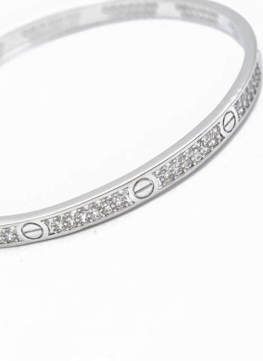 PULSERA TIPO BRAZALETE EN RODIO CALIDAD AAA MICROCIRCONES VIP