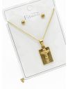 SET DE COLLAR, ARETES, DIJE EN ACERO INOXIDABLE 316L