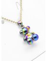 SET DE COLLAR, ARETES Y DIJE EN RODIO CON MICROCIRCIONES / GARANTIA