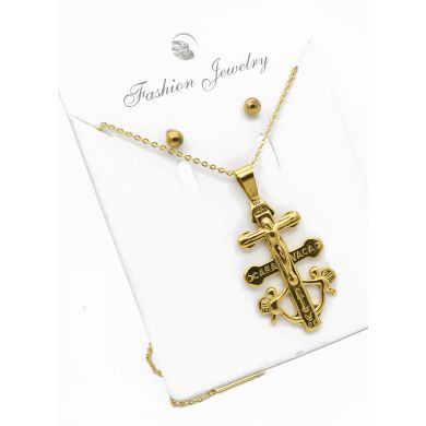 SET DE COLLAR, ARETES, DIJE EN ACERO INOXIDABLE 316L