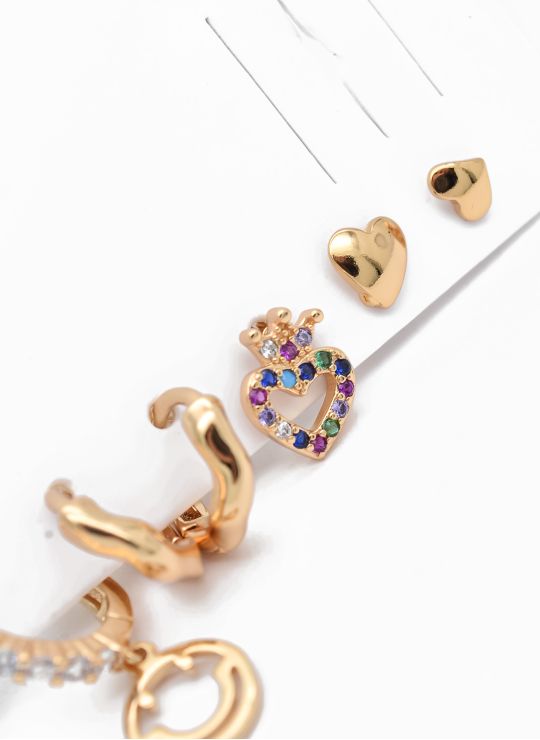 SET DE ARETES X 3 PARES EN RODIO XUPING CALIDAD AAA