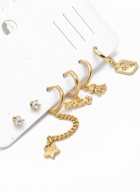 SET DE ARETES X 3 PARES EN RODIO XUPING CALIDAD AAA