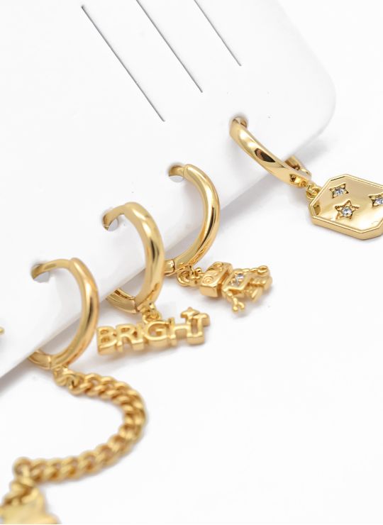 SET DE ARETES X 3 PARES EN RODIO XUPING CALIDAD AAA