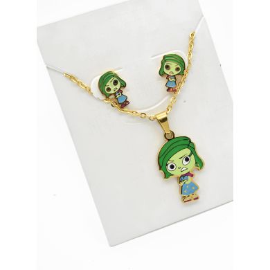 SET DE COLLAR, ARETES, DIJE EN ACERO INOXIDABLE 316L