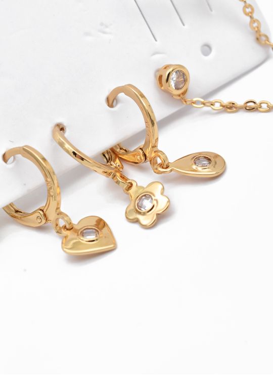 SET DE ARETES X 3 PARES XUPING / RODIO GARANTIZADO