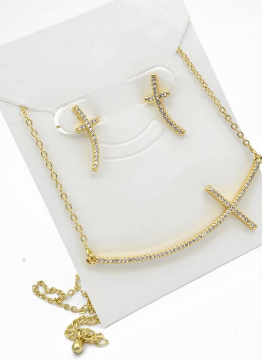 SET DE COLLAR Y DIJE EN RODIO XUPING CON MICROCIRCIONES / GARANTIA