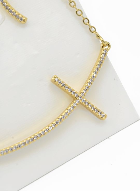 SET DE COLLAR Y DIJE EN RODIO CON MICROCIRCIONES / GARANTIA
