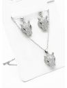 SET DE COLLAR Y DIJE EN RODIO CON MICROCIRCIONES / GARANTIA