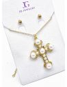 SET DE COLLAR Y DIJE EN RODIO XUPING CON MICROCIRCIONES / GARANTIA