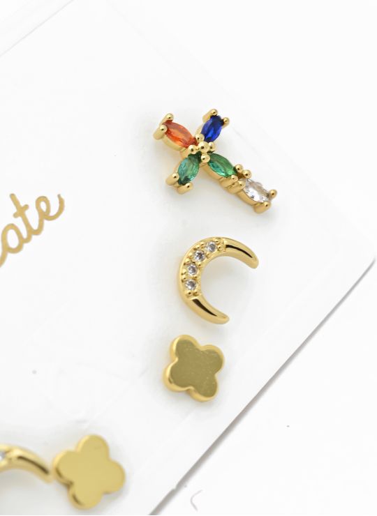 SET DE ARETES X 3 PARES XUPING / RODIO GARANTIZADO