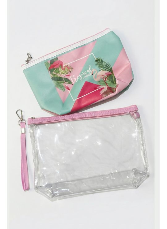 SET DE COSMETIQUERAS PREMIUM ESCARCHAS CON BOLSILLOS INTERIORES