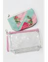 SET DE COSMETIQUERAS PREMIUM ESCARCHAS CON BOLSILLOS INTERIORES