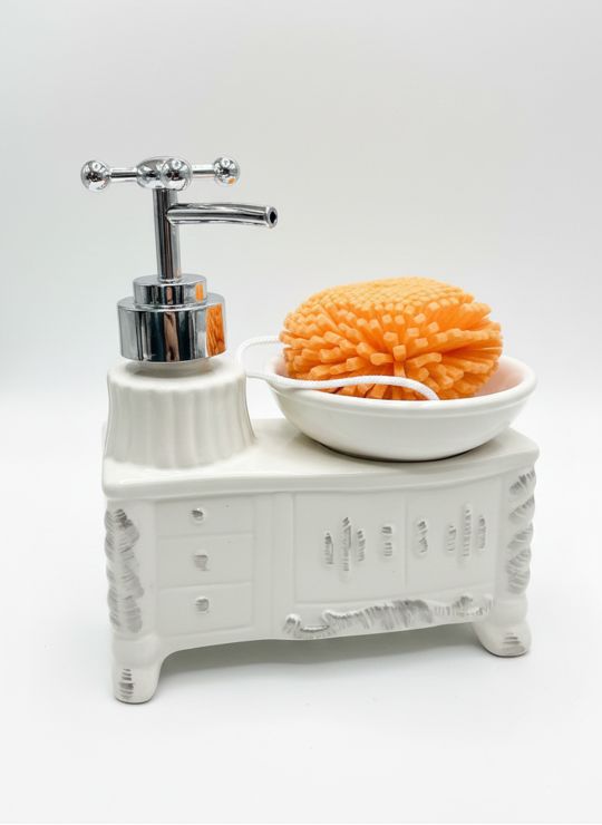 JABONERA EN PORCELANA DISEÑO CLASICO VINTAGE 15CM