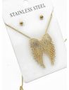 SET DE COLLAR, ARETES Y DIJE EN RODIO CON MICROCIRCIONES / GARANTIA