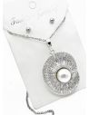 SET DE COLLAR, ARETES Y DIJE EN RODIO CON MICROCIRCIONES / GARANTIA