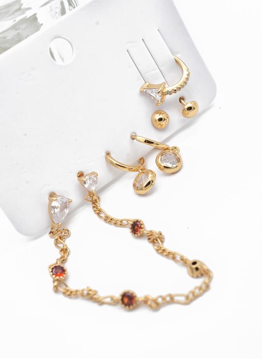SET DE ARETES X 3 PARES XUPING / RODIO GARANTIZADO