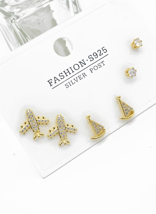 SET DE ARETES X 3 PARES XUPING / RODIO GARANTIZADO