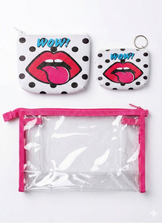 SET DE COSMETIQUERAS PREMIUM ESCARCHAS CON BOLSILLOS INTERIORES