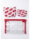 SET DE COSMETIQUERAS PREMIUM ESCARCHAS CON BOLSILLOS INTERIORES