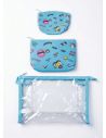 SET DE COSMETIQUERAS PREMIUM ESCARCHAS CON BOLSILLOS INTERIORES
