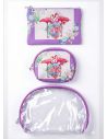 SET DE COSMETIQUERAS PREMIUM ESCARCHAS CON BOLSILLOS INTERIORES