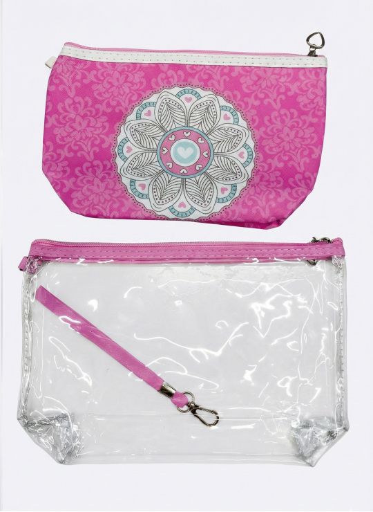 SET DE COSMETIQUERAS PREMIUM ESCARCHAS CON BOLSILLOS INTERIORES