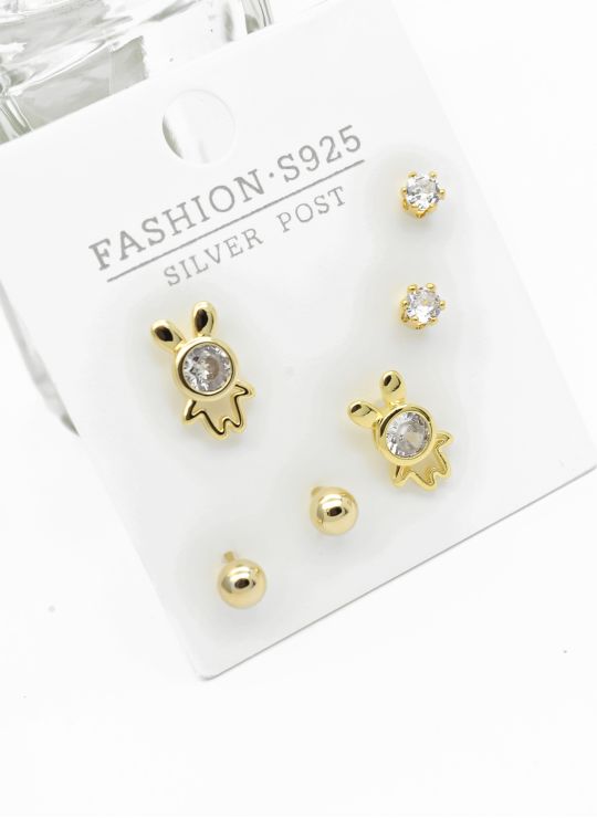 SET DE ARETES X 3 PARES XUPING / RODIO GARANTIZADO