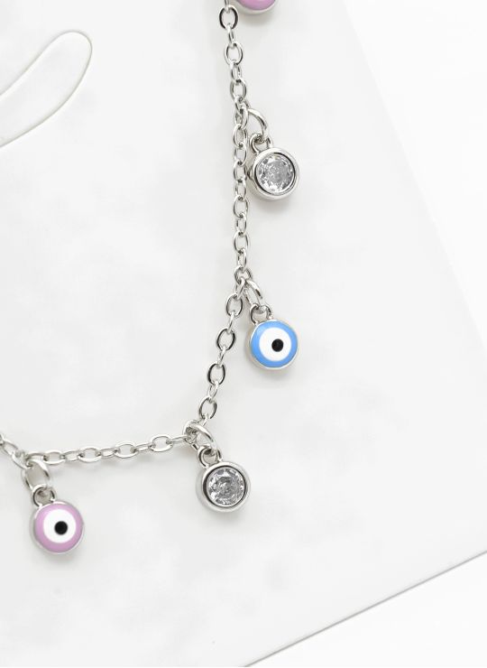 SET DE COLLAR, ARETES Y DIJE EN RODIO CON MICROCIRCIONES / GARANTIA