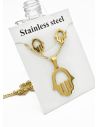 SET DE COLLAR, DIJE Y ARETES EN ACERO INOXIDABLE 316L
