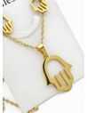 SET DE COLLAR, DIJE Y ARETES EN ACERO INOXIDABLE 316L