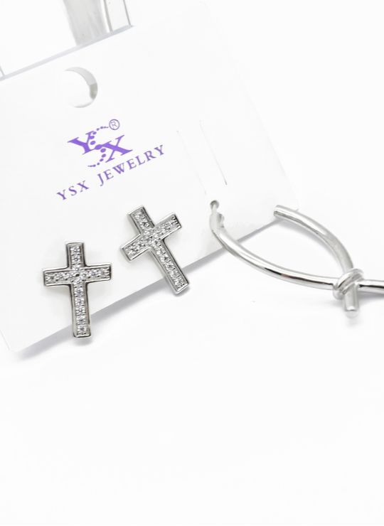 SET DE ARETES RODIO TIPO SOLITARIO XUPING