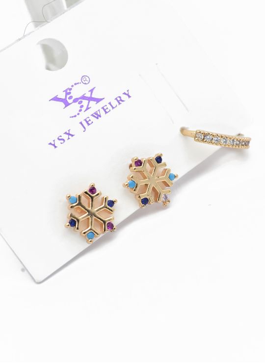 SET DE ARETES RODIO TIPO SOLITARIO XUPING