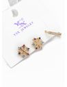 SET DE ARETES RODIO TIPO SOLITARIO XUPING