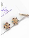 SET DE ARETES RODIO TIPO SOLITARIO XUPING