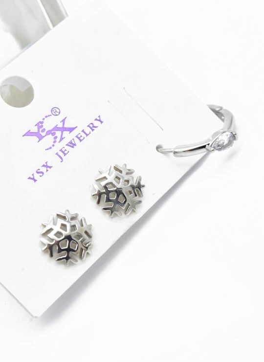 SET DE ARETES RODIO TIPO SOLITARIO XUPING