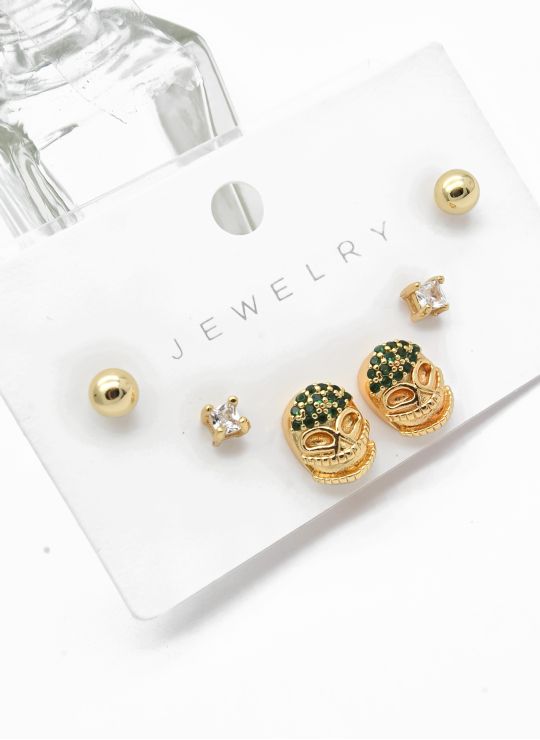 SET DE ARETES X 3 PARES XUPING / RODIO GARANTIZADO
