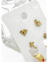 SET DE ARETES X 3 CRISTALES SURTIDO/ACERO INOXIDABLE