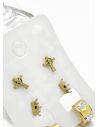 SET DE ARETES X 3 CRISTALES SURTIDO/ACERO INOXIDABLE