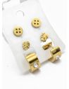 SET DE ARETES X 3 CRISTALES SURTIDO/ACERO INOXIDABLE