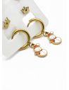 SET DE ARETES X 3 CRISTALES SURTIDO/ACERO INOXIDABLE