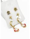 SET DE ARETES X 3 CRISTALES SURTIDO/ACERO INOXIDABLE