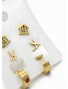 SET DE ARETES X 3 CRISTALES SURTIDO/ACERO INOXIDABLE