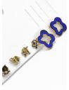 SET DE ARETES X 3 CRISTALES SURTIDO/ACERO INOXIDABLE