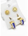 SET DE ARETES X 3 CRISTALES SURTIDO/ACERO INOXIDABLE