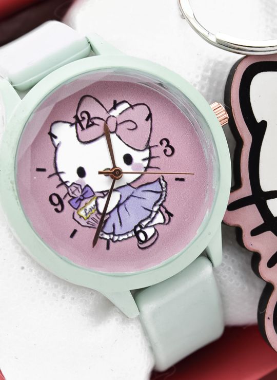 SET DE RELOJ CON LLAVERO PERSONAJE Y ESTUCHE DE LUJO
