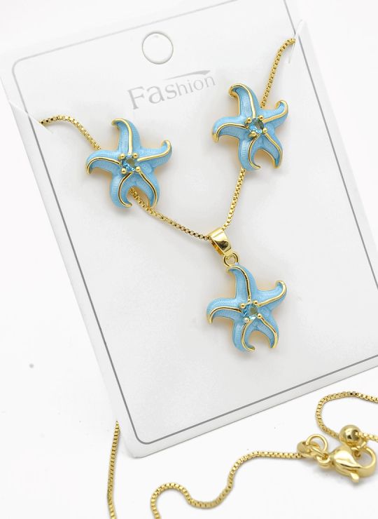 SET DE COLLAR, ARETES Y DIJE EN RODIO CON MICROCIRCIONES/GARANTIA