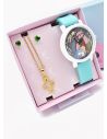 SET DE RELOJ METALICO CON COLLAR EN ACERO INOXIDABLE Y ESTUCHE