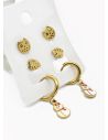SET DE ARETES X 3 CRISTALES SURTIDO/ACERO INOXIDABLE