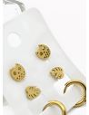 SET DE ARETES X 3 CRISTALES SURTIDO/ACERO INOXIDABLE