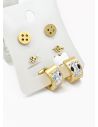 SET DE ARETES X 3 CRISTALES SURTIDO/ACERO INOXIDABLE